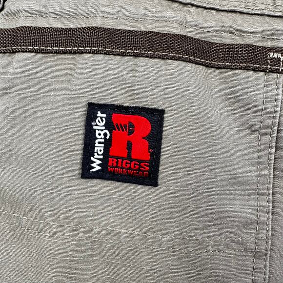 Wrangler Riggs Workwear Pants Ripstop Tan 40x34 Utility Cargo Carpenter Heavy - Picture 7 of 13